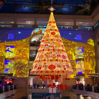圣诞树对商场的美化作用
